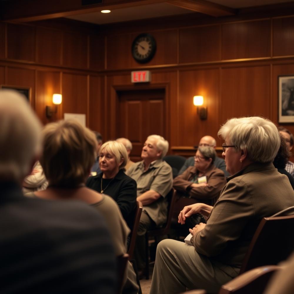 Residents attending a local community meeting